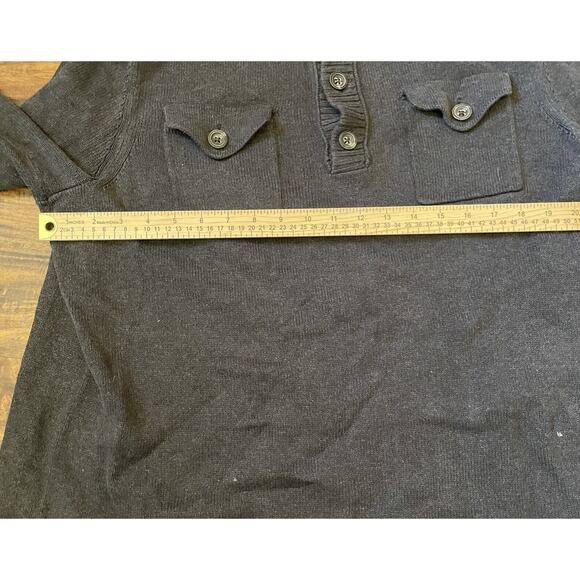 Banana Republic pullover mens sweater adult M chest button Gray - Picture 2 of 8